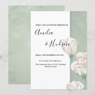 trendy greenery   wedding invitation