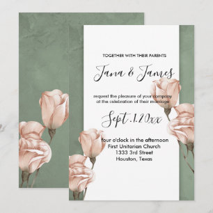 trendy greenery wedding invitation