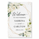 Trendy Greenery White Floral Wedding Welcome
