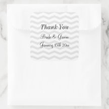 Trendy grey and white chevron pattern wedding