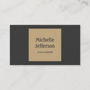 Trendy Grey Beige Stripe Manager Business Card