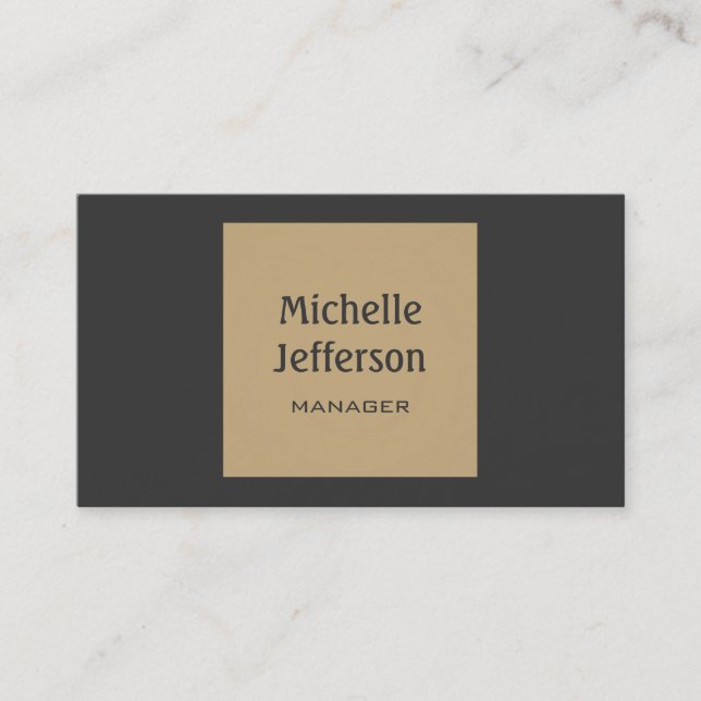 Trendy Grey Beige Stripe Manager Business Card (Front)