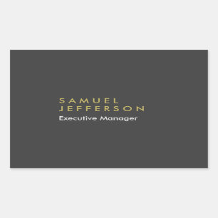 Trendy grey black professional plain modern rectangular sticker