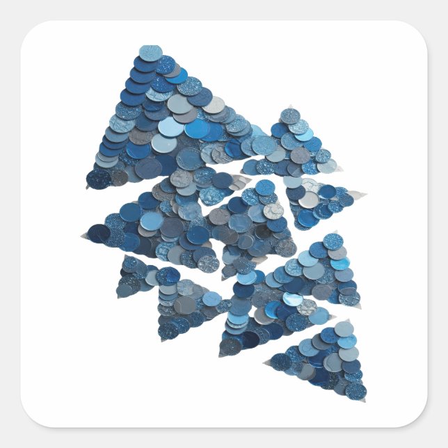 Trendy Grey BLUE TREE Sticker Design (Front)