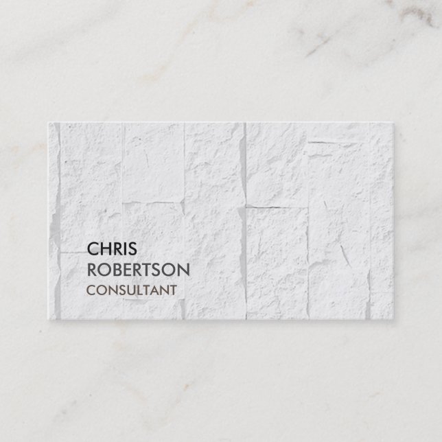 Trendy Grey Brick Wall Attractive Business Card (Front)