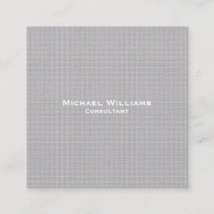 Trendy Grey Checks Modern Minimalist Professional Square Business Card