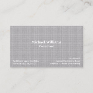 Trendy Grey Chequered Lines Modern Professional Business Card