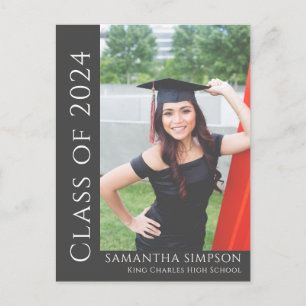 Trendy Grey Congratulation Graduation Announcement Postcard