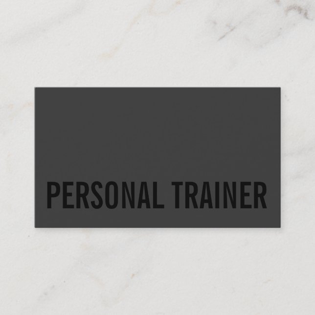 Trendy Grey Fitness Sport Business Card (Front)