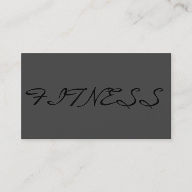Trendy Grey Fitness Sport Business Card (Front)