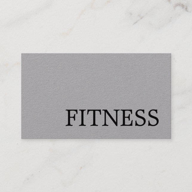 Trendy Grey Fitness Sport Professional Trainer Business Card (Front)