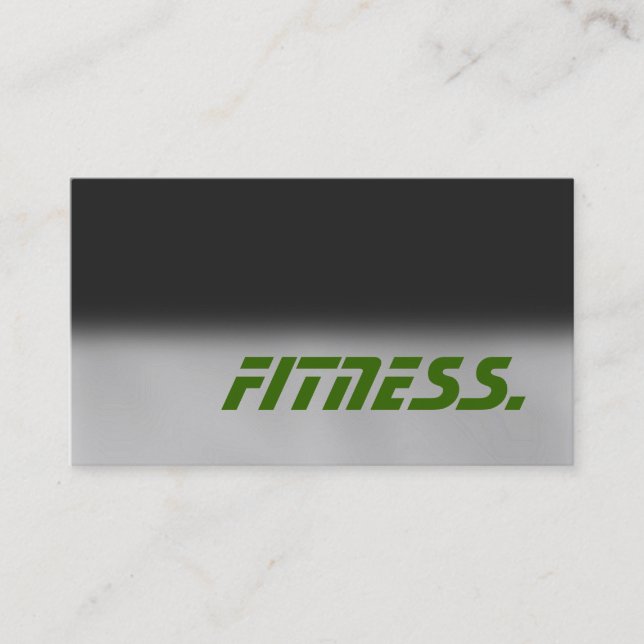 Trendy Grey Green Trainer Sport Business Card (Front)