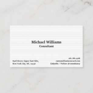 Trendy Grey Lines Pattern Modern Professional DIY Business Card