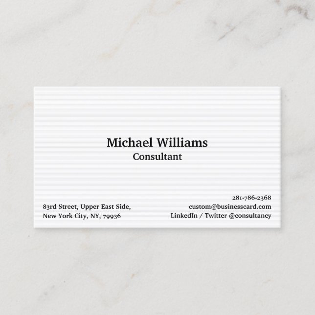 Trendy Grey Lines Pattern Modern Professional DIY Business Card (Front)