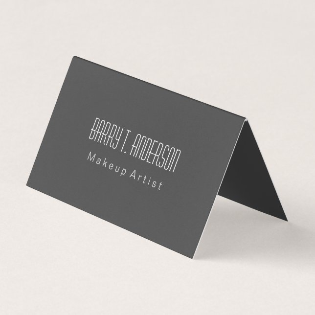Trendy Grey Makeup Artist Hairdresser Professional Business Card (Front)