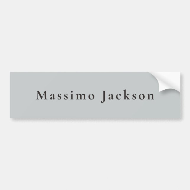 Trendy Grey Modern Design Unique Personal Bumper Sticker (Front)