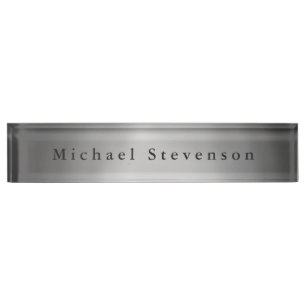 Trendy Grey Modern Design Unique Personal Nameplate