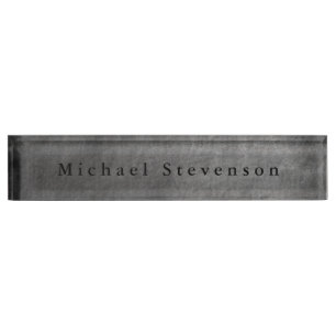 Trendy Grey Modern Design Unique Personal Nameplate