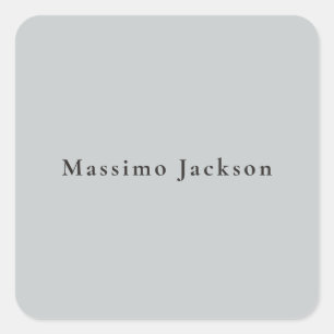 Trendy Grey Modern Design Unique Personal Square Sticker