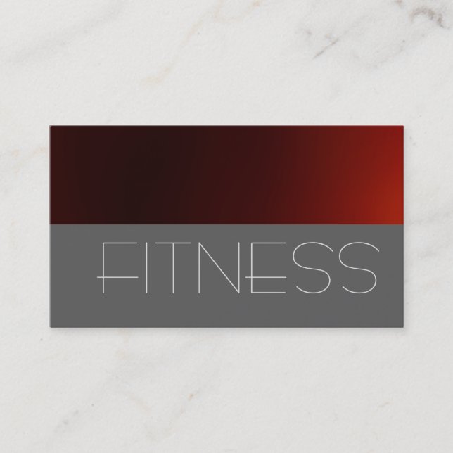 Trendy Grey Red Fitness Sport Business Card (Front)