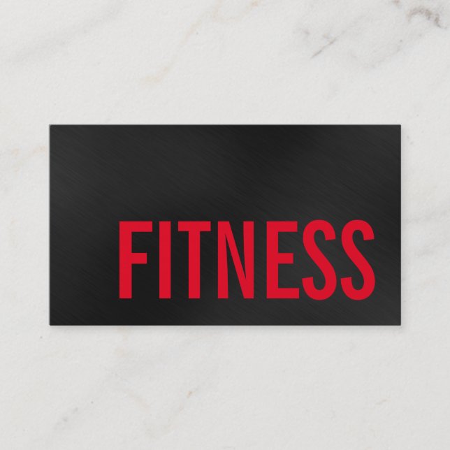 Trendy Grey Red Personal Fitness Trainer Sports Business Card (Front)