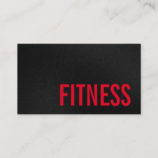 Trendy Grey Red Personal Fitness Trainer Sports Business Card (Front)