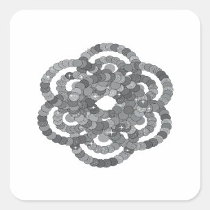 Trendy Grey STARS BOWLING Vinyl Style Square Sticker