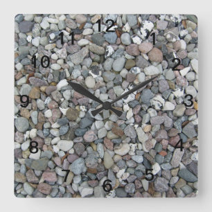 Trendy Grey Stones Nature Square Wall Clock