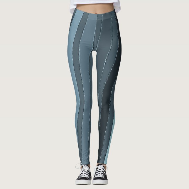 Trendy grey stripes "Ratti_Creative_Arts" Legging (Front)