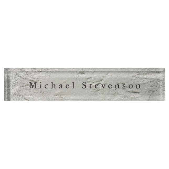 Trendy Grey Wall Design Modern Unique Personal Nameplate (Front)