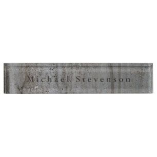 Trendy Grey Wall Modern Design Unique Personal Nameplate