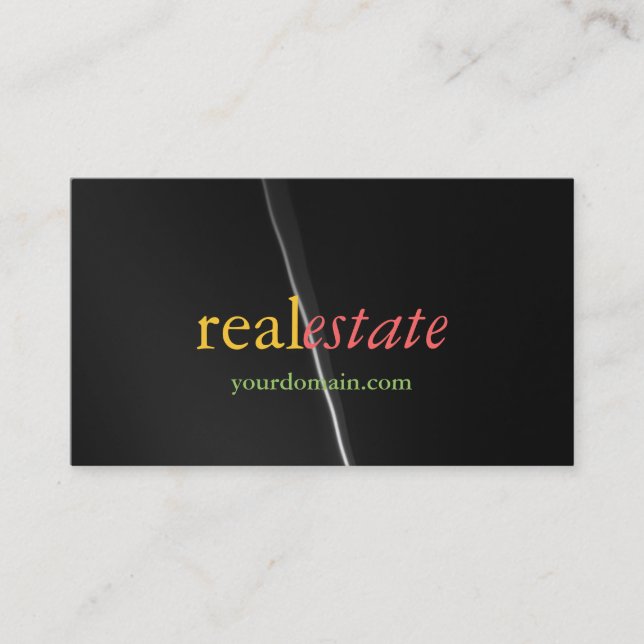 Trendy Grey Wave Real Estate Agent Business Card (Front)