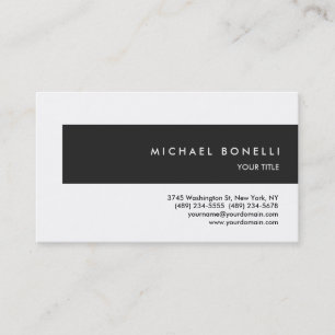 Trendy Grey White Professional Business Card