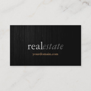 Trendy Grey Wood Real Estate Agent Business Card