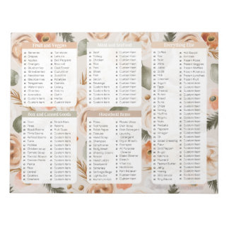 Trendy Grocery List Personal Stationery Notepad