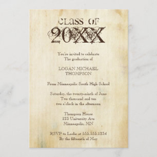Trendy Grunge Graduation Party Invitation