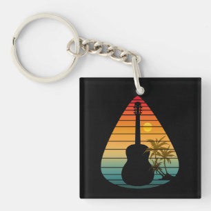 TRENDY GUITAR PICK SUNSET  KEY RING