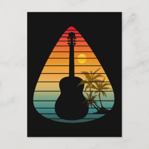 TRENDY GUITAR PICK SUNSET  POSTCARD
