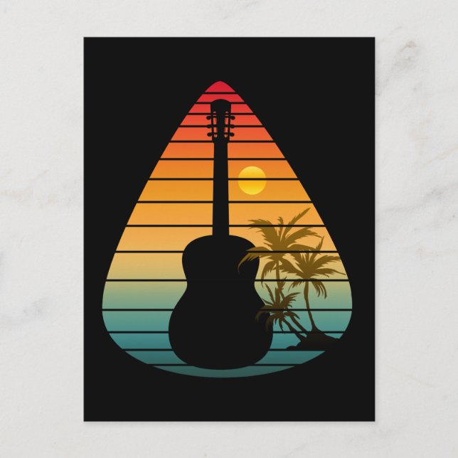 TRENDY GUITAR PICK SUNSET  POSTCARD (Front)