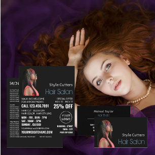 Trendy Hair Colour, Hair Stylist, Hair Salon Business Card