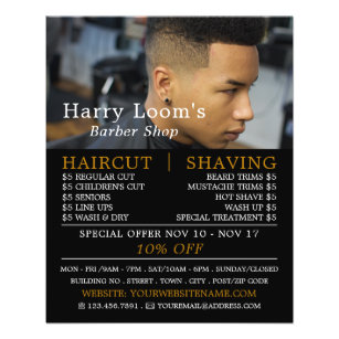 Trendy Hair Cut, Men's Barbers Advertising Flyer