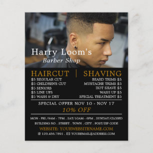Trendy Hair Cut, Men's Barbers Advertising Flyer