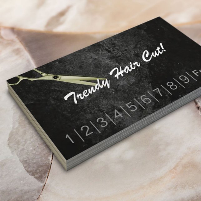 Trendy Hair Cuts Hair Salon Loyalty Punch Card (Creator Uploaded)