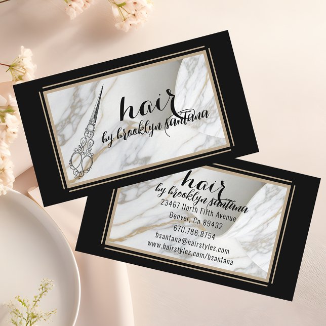 Trendy Hair Stylist Modern Calligraphy  Business Card (Creator Uploaded)