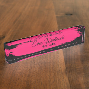 Trendy Hair Stylist Salon Desk Nameplate