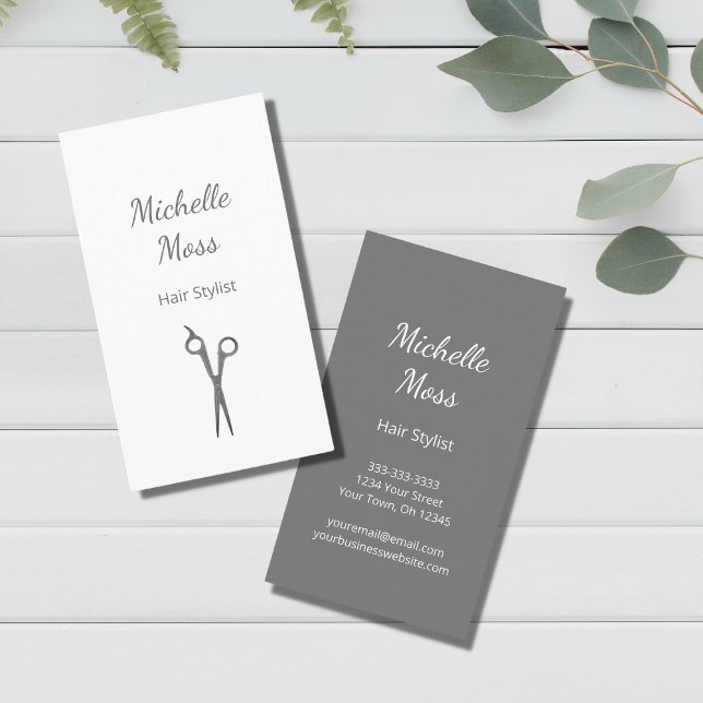 Trendy Hair Stylist Simple Scissors   Business Card (Creator Uploaded)