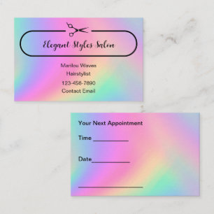 Trendy Hairstylist Appointment Business Cards