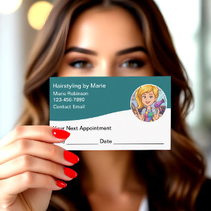 Trendy Hairstylist Appointment Cards