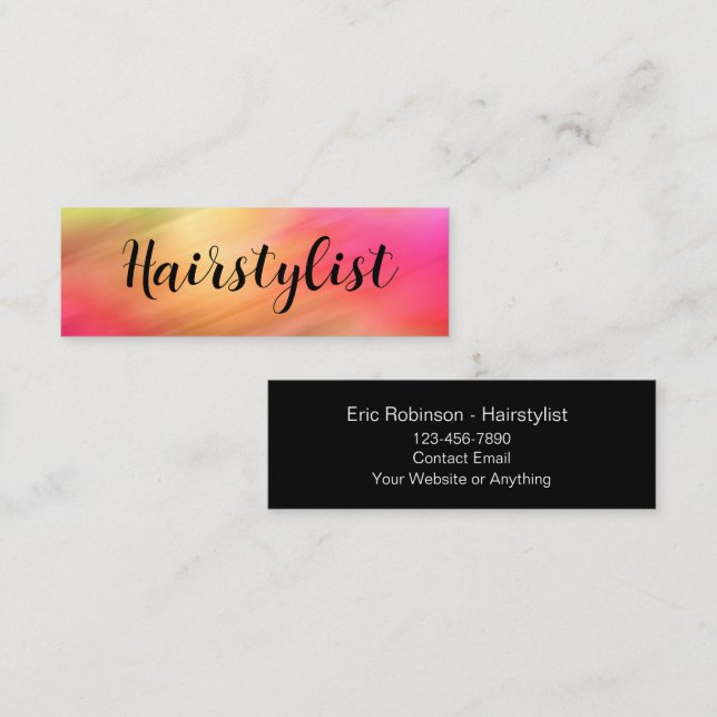 Trendy Hairstylist Compact Business Cards (Front/Back)