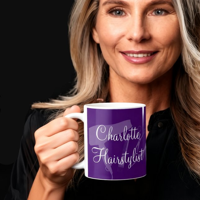 Trendy Hairstylist Monogram Coffee Mugs Design (Creator Uploaded)